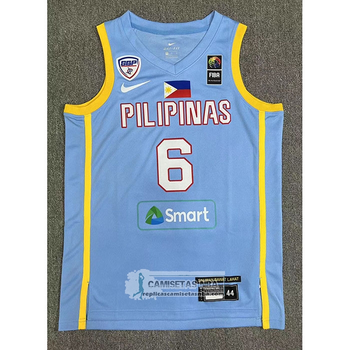Camiseta Filipino Jordan Clarkson NO 6 Juegos Olimpicos 2024 Azul